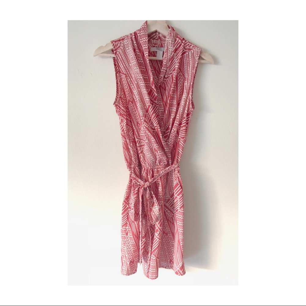 Rust Abstract Print Dress